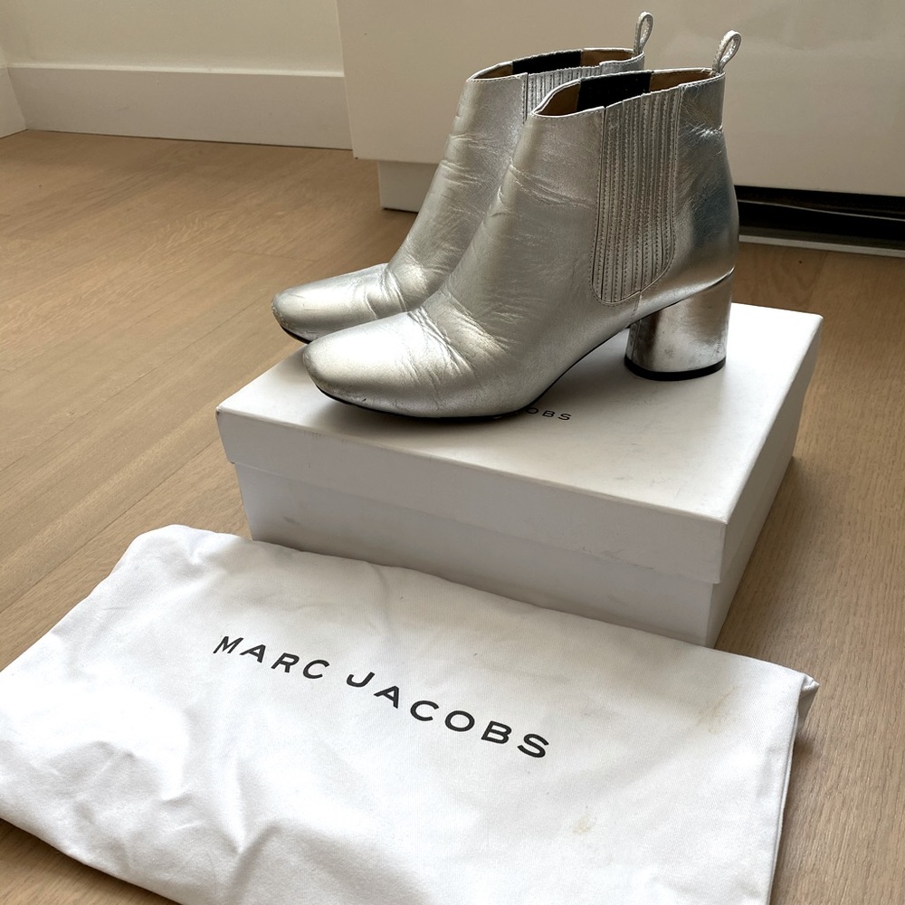 Marc Jacobs Silver Metallic Booties